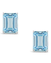 Macy's Black Onyx Stud Earrings 14k White Gold (Also Aquamarine)