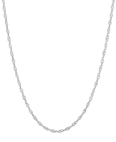 Macy's Solid Singapore Chain Necklace in 14K White Gold