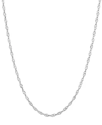 Macy's Solid Singapore Chain Necklace in 14K White Gold