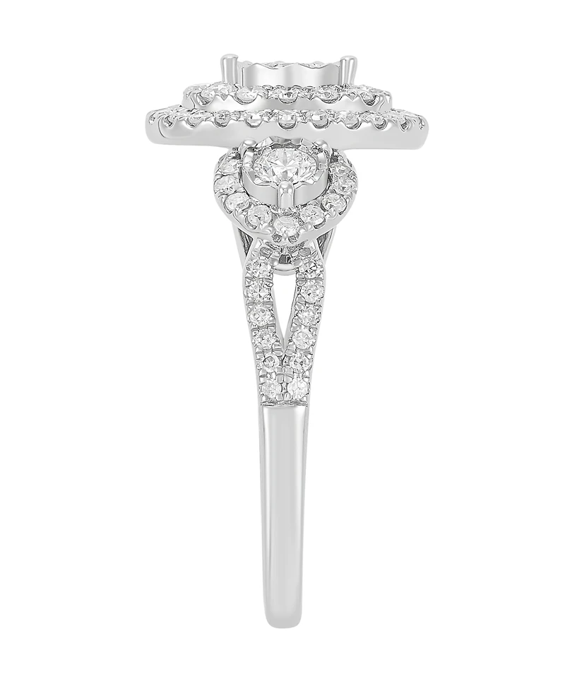 Macy's Diamond Halo Ring (1 ct. t.w.) in 10k White Gold