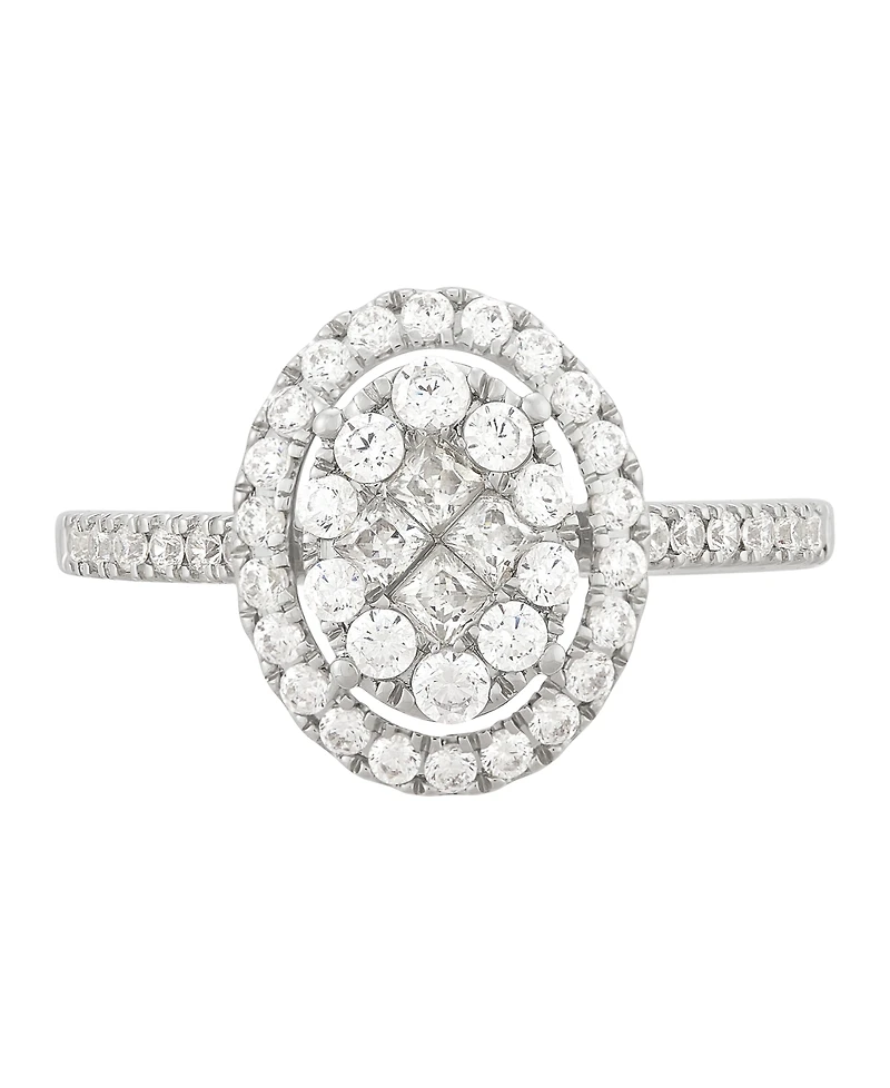 Macy's Diamond Halo Ring (1 ct. t.w.) in 10k White Gold