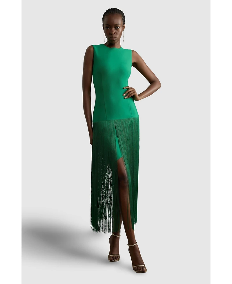 Karen Millen Women's Tassel Hem Knitted Dress