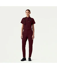 Jaanuu Women's Savi 1-Pocket Classic Banded Collar Scrub Top