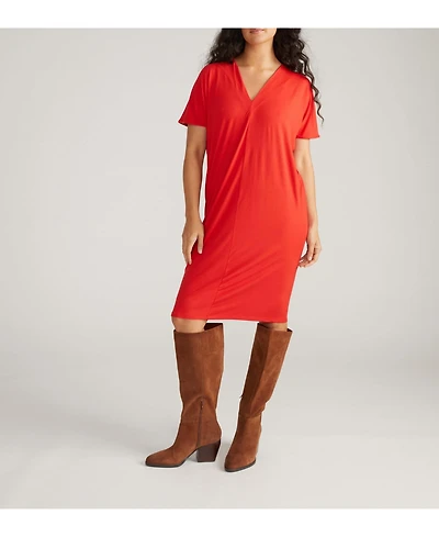 Universal Standard Women's Teresa Liquid Jersey V-Neck Dress