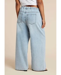 Eloquii Women's Loose Drawstring Waist Jean