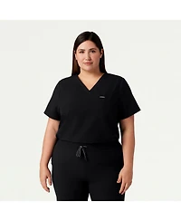 Jaanuu Women's Classic V-Neck Scrub Top with 1 Pocket