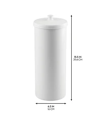 mDesign Freestanding Toilet Paper Canister, Set of 2, White, Made in Usa
