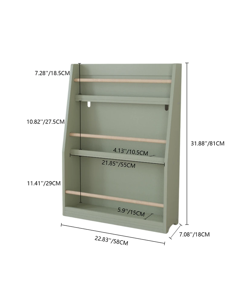 Streamdale Furniture Streamdale 3 Tier Kids Book Shelf/Rack for Organized Bedrooms & Playrooms