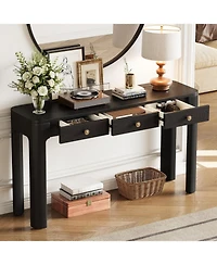 Streamdale Furniture Rustic Console Table with Curved Corners, 3 Drawers