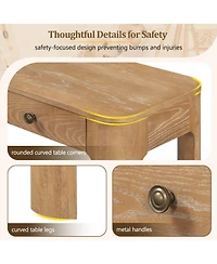 Streamdale Furniture Streamdale Rustic Console Table with Curved Corners, 3 Drawers