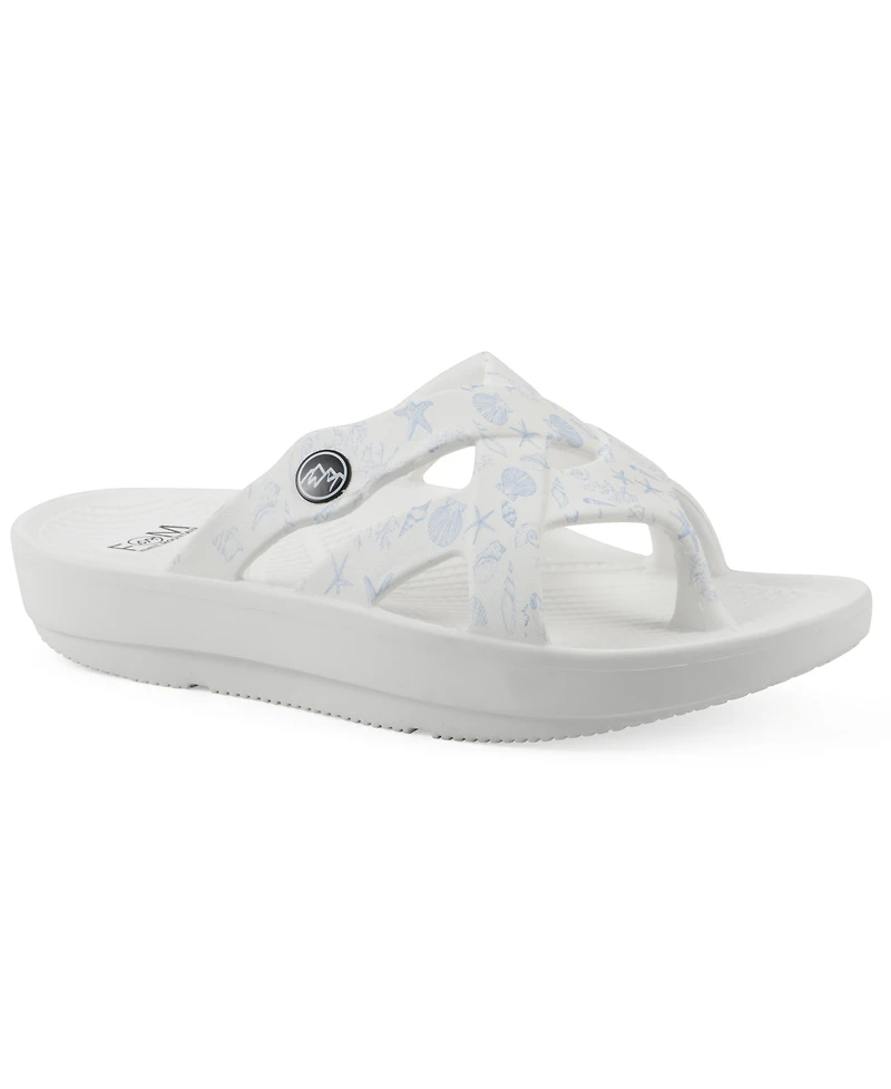 White Mountain Women's Rip Round Toe Flat Sandals