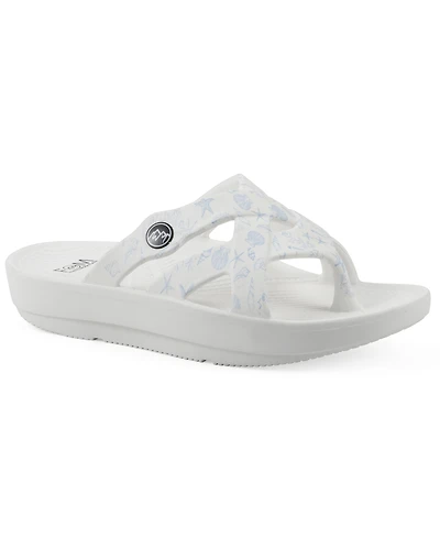 White Mountain Women's Rip Round Toe Flat Sandals