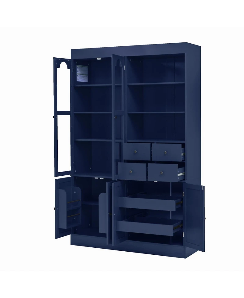 Streamdale Freestanding Buffet with Hutch - Blue, 47.2x15.7x75in