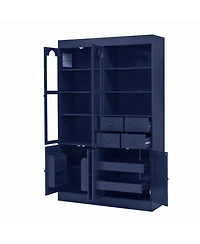 Streamdale Freestanding Buffet with Hutch - Blue, 47.2x15.7x75in