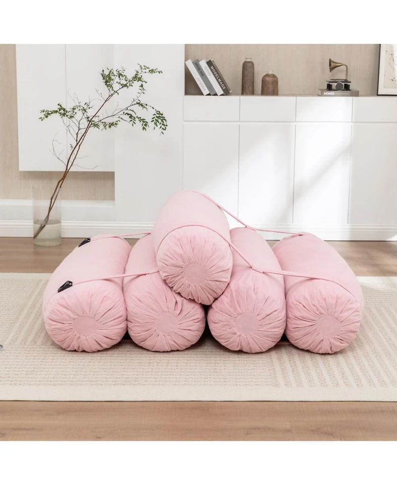 Streamdale Furniture Adjustable Corduroy Floor Sofa with Straps for Versatile Configurations