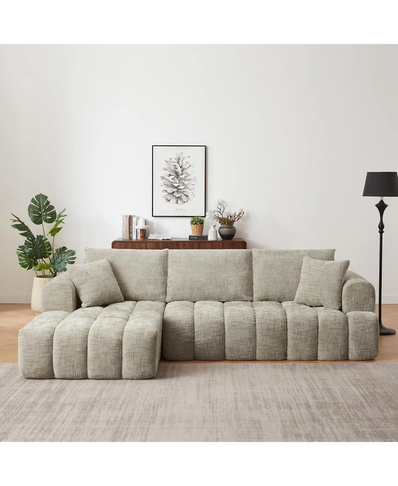 Streamdale Chenille L-Shape Luxury Sectional Oversized Sofa Sleeper Couch