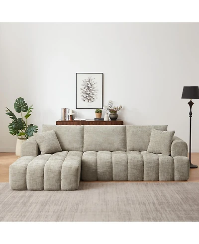Streamdale Chenille L-Shape Luxury Sectional Oversized Sofa Sleeper Couch