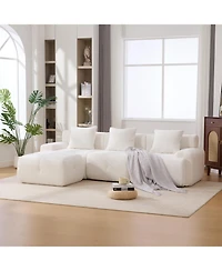 Streamdale Furniture Streamdale 104.3" 4-Piece L-Shaped Upholstered Modular Sectional Sofa, Ivory