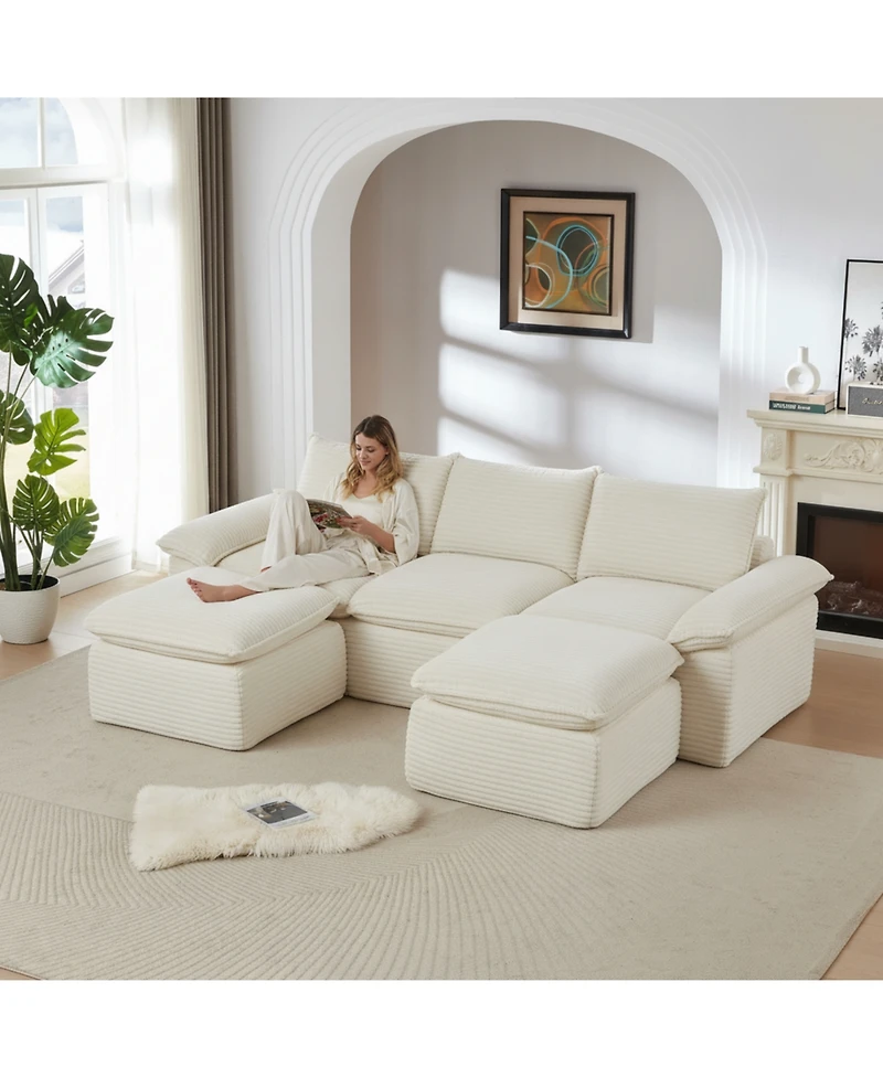 Streamdale Furniture Modern Corduroy Cloud Sofa, Freely Combined