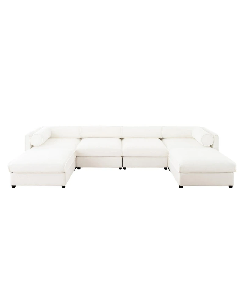 Streamdale Furniture Streamdale Modular Sectional Sofa with Storage, Extra Large U Shaped White Couch