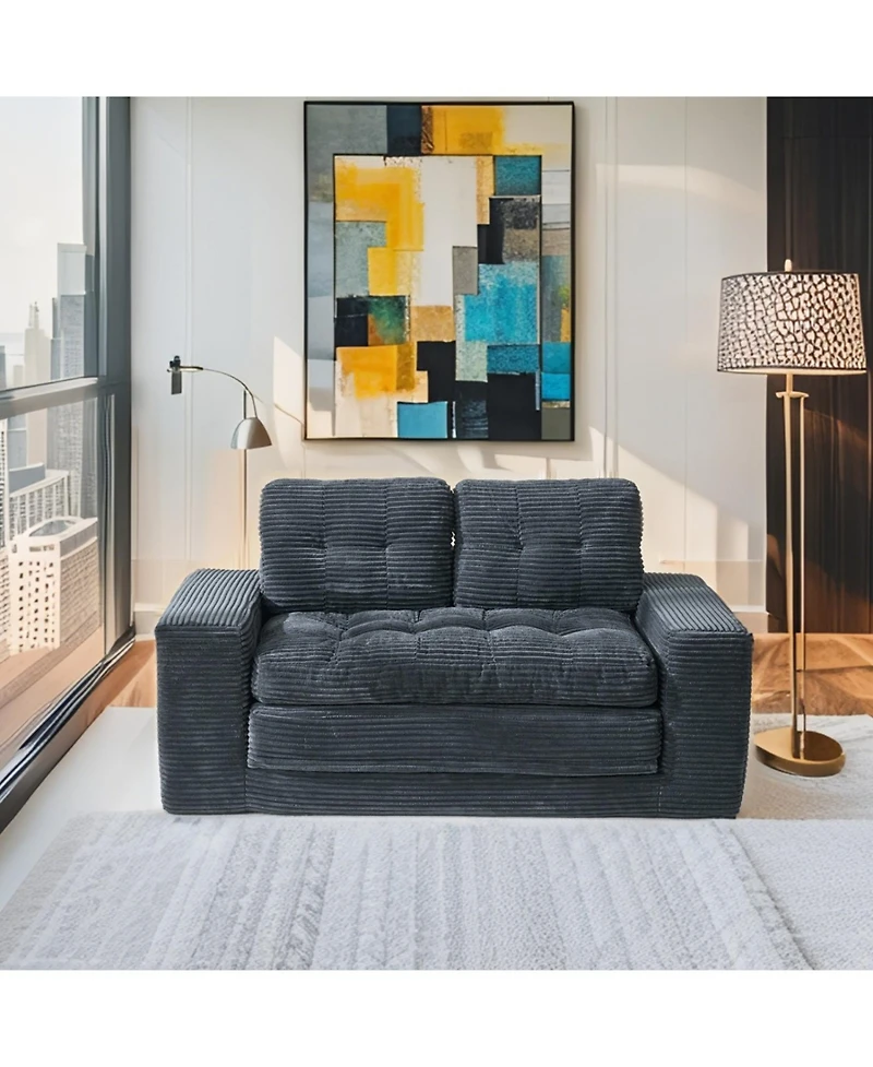 Streamdale Furniture Loveseat Sofa Bed with Memory Foam, Steel Frame, No Assembly