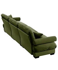 Streamdale Furniture Streamdale Extra Large 3 Seat Modern Velvet Sofa, Oversize, Comfortable, Olive Green
