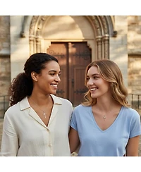 Bling Jewelry Set of 2 Minimalist Medium & Large Cross Pendant Necklace Sterling Silver