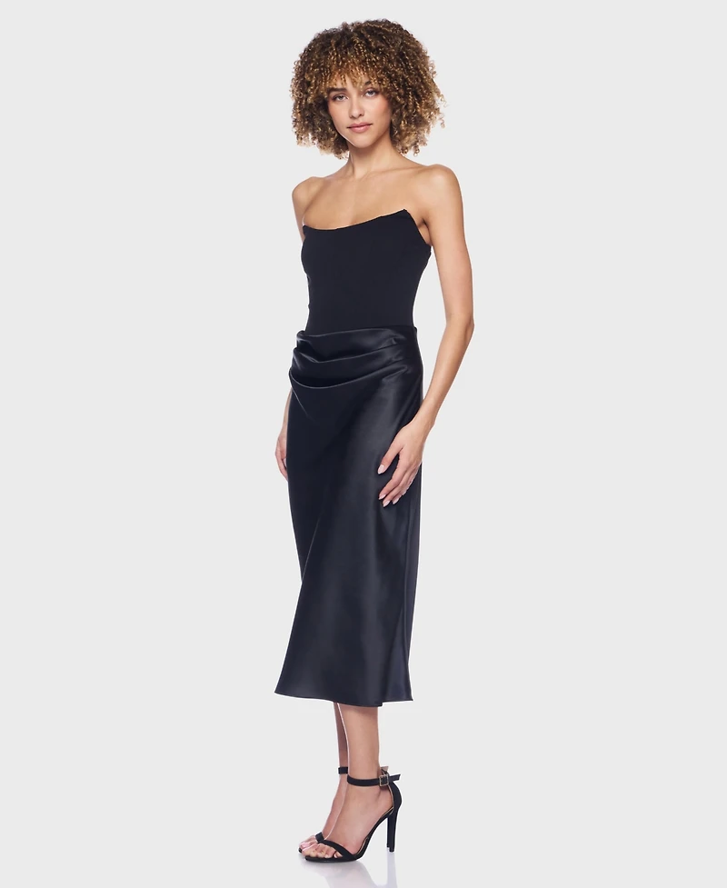 Alex & Sophia Juniors' Strapless Scoop Neck Midi Dress