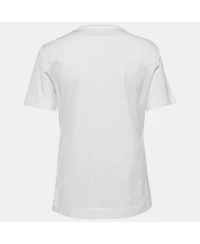 Pre-Owned Versace Women's White Logo Print Cotton T-Shirt