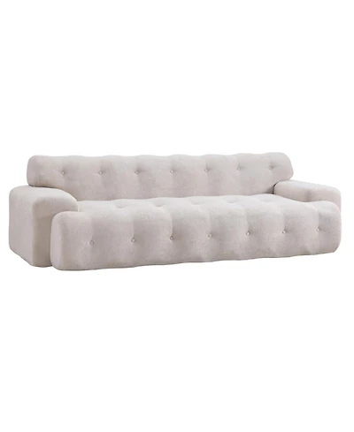Streamdale Furniture 88" Cloud 3 Seater Boucle Sofa with Button Tufted Comfy Upholstered Couch, Nomad