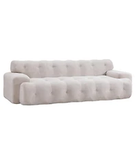 Streamdale Furniture 88" Cloud 3 Seater Boucle Sofa with Button Tufted Comfy Upholstered Couch, Nomad