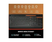 Wireless Keyboard and Mouse Combo - Full-Size Quiet Keyboard with Rest, Multimedia Keys, Power Switch, Compatible with Os, Pc, Laptop