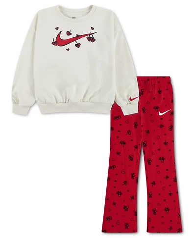 Nike Girls' 4-6X Crewneck Top and Knit Leggings, 2-Piece Set