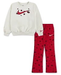 Nike Girls' 4-6X Crewneck Top and Knit Leggings, 2-Piece Set