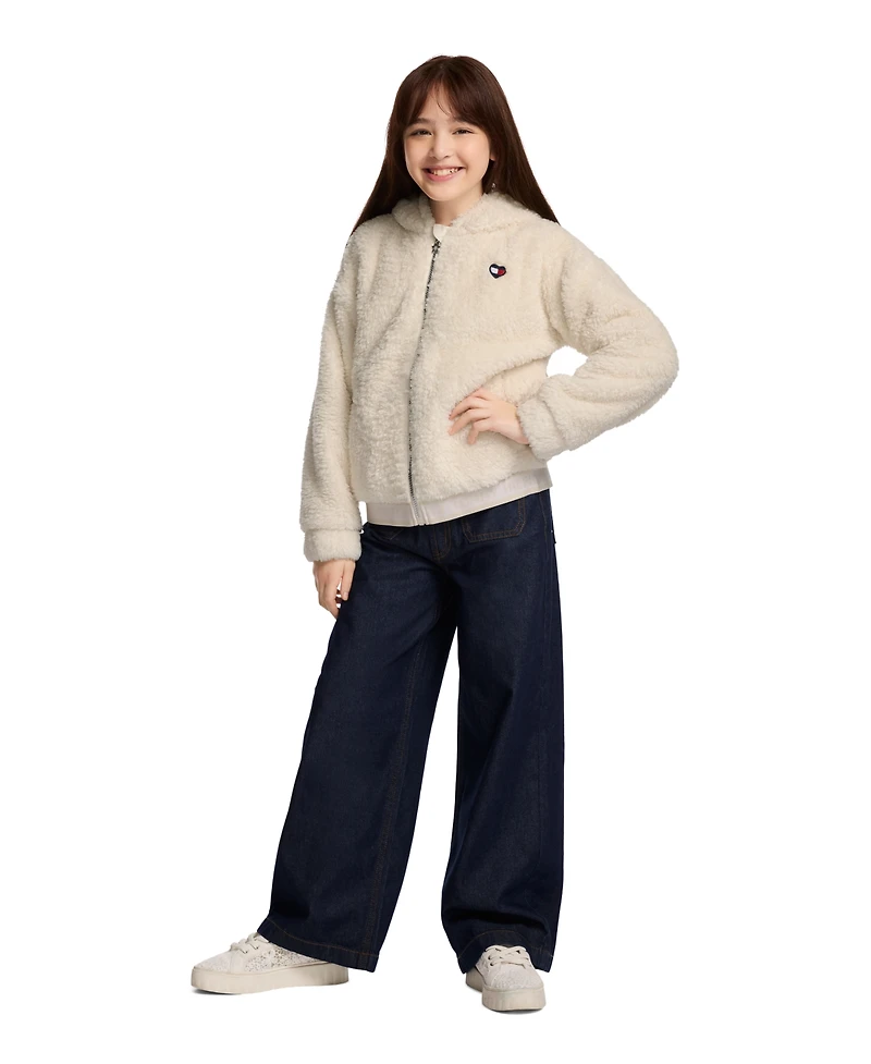 Tommy Hilfiger Girls 7-16 Minky Loose Fit Zip Up Hoodie