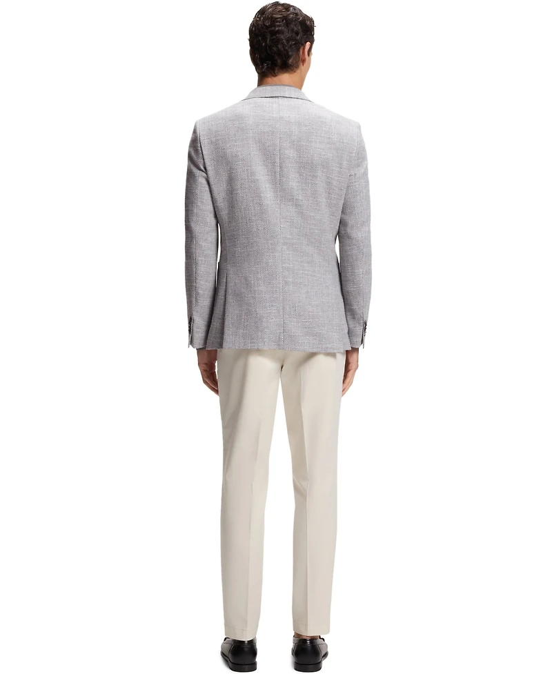 Boss by Hugo Boss Men's Patterned Stretch-Cotton Blend Regular-Fit Blazer