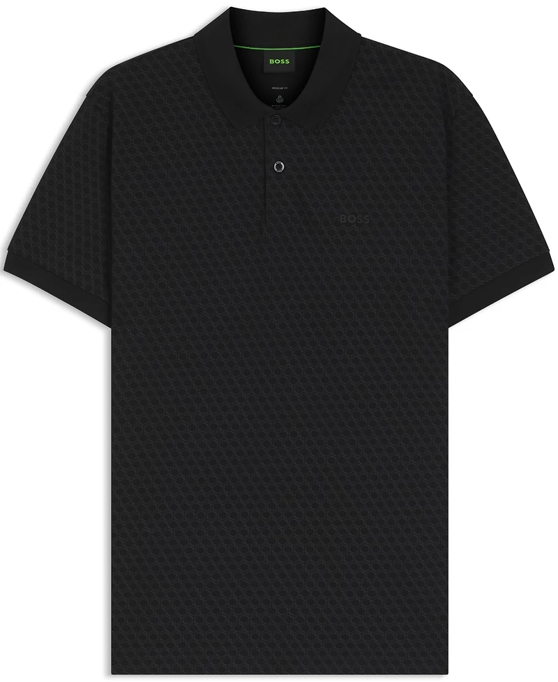 Boss by Hugo Men's Cotton-Pique Printed Pattern Polo Shirt