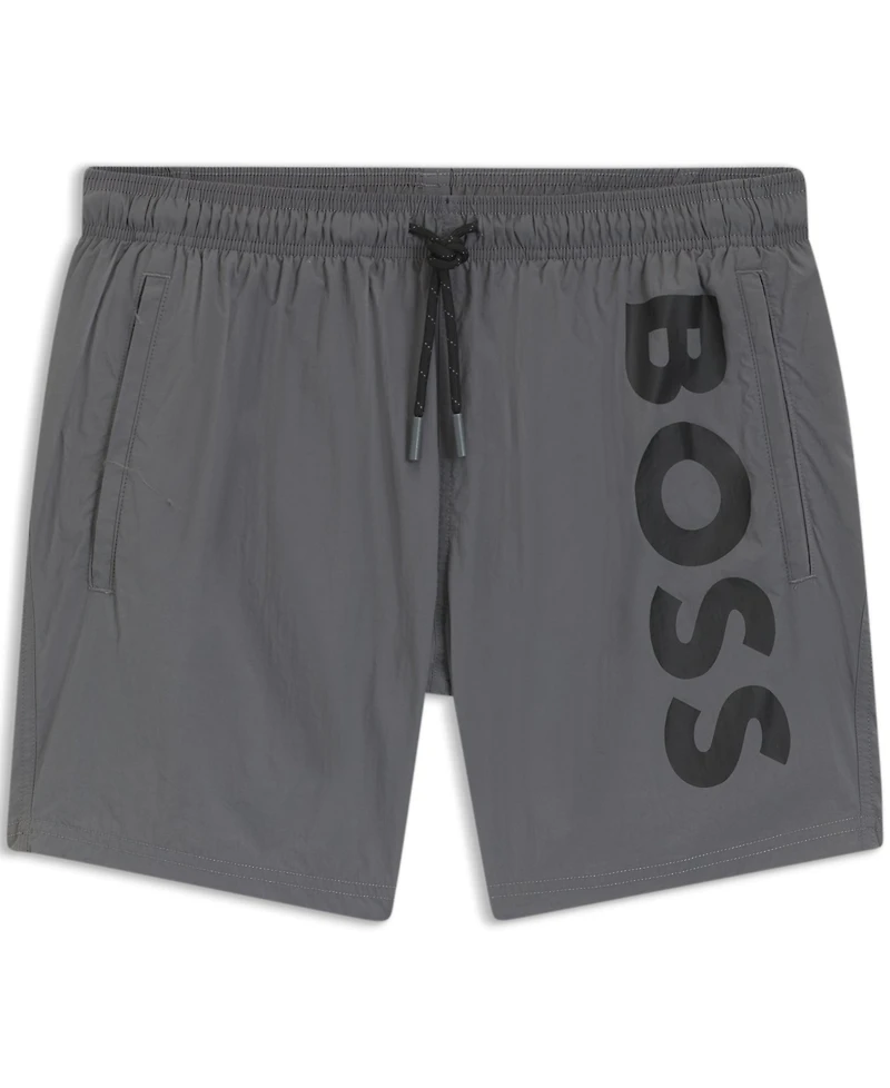 Boss by Hugo Men's Contrast-Logo Swim Shorts