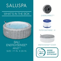Bestway SaluSpa Bali Smart AirJet Inflatable Hot Tub w/ Energy Sense Cover.