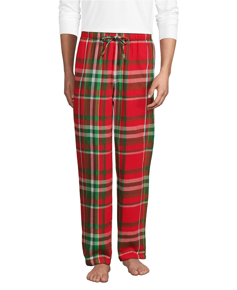 Lands' End Big & Tall High Pile Fleece Lined Flannel Pajama Pant