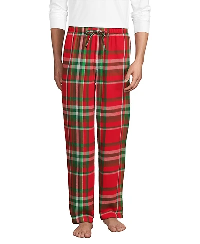 Lands' End Big & Tall High Pile Fleece Lined Flannel Pajama Pant