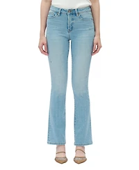 Bayeas Women's High-Rise Rhinestone-Embellished Flare Jeans