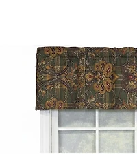 Rlf Home 100% Cotton High Quality Espadas Tailored Window Valance with 1.5" Rod Pocket 50" W X 12" L Hunter