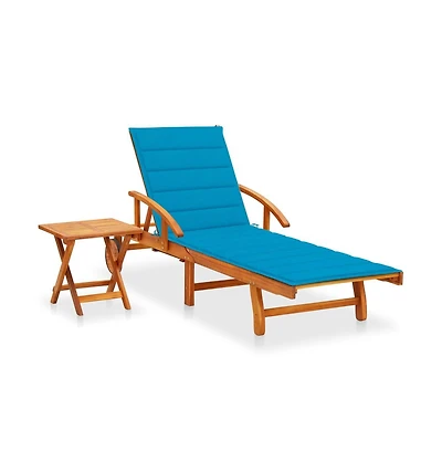 vidaXL Patio Sun Lounger Natural wood Solid acacia wood Double