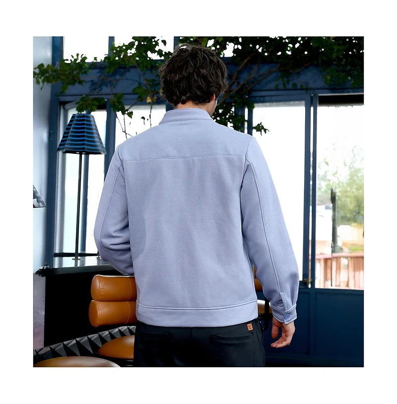 Campus Sutra Men's Flint Grey Panel-Stitch Knit Jacket