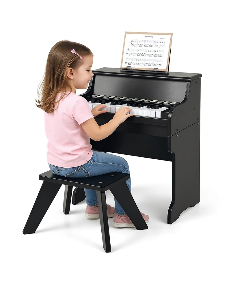 25 Keys Digital Piano with Music Stand Stool Lighted Teaching Mode for 3+ Kids