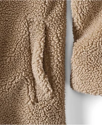 Lands' End Women's Double Breasted High Pile Fleece Coat