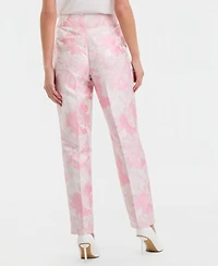 Kasper Women's Floral Jacquard High-Rise Slim Pants