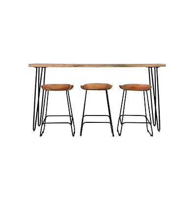 Jofran Nature's Edge Solid Acacia Four Piece 72" Counter Height Dining Set