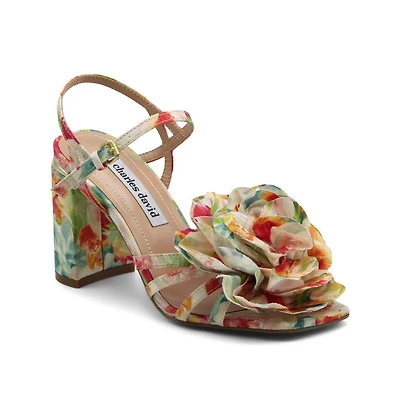 Charles David Womens Restless Floral Dress Chunky Heel